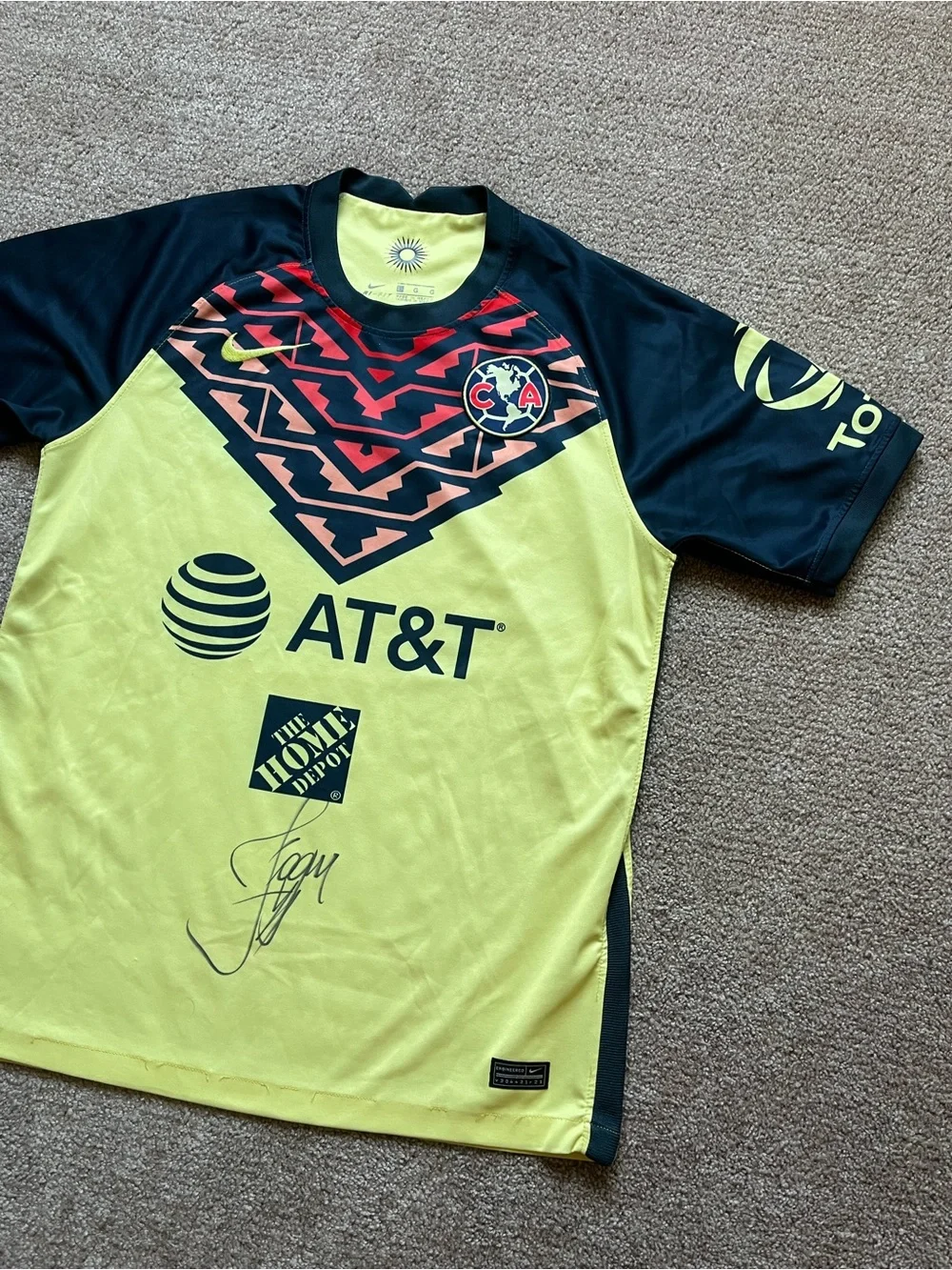 ‘20 - 21 Club America Autographed Nike Authentic Soccer Jersey
